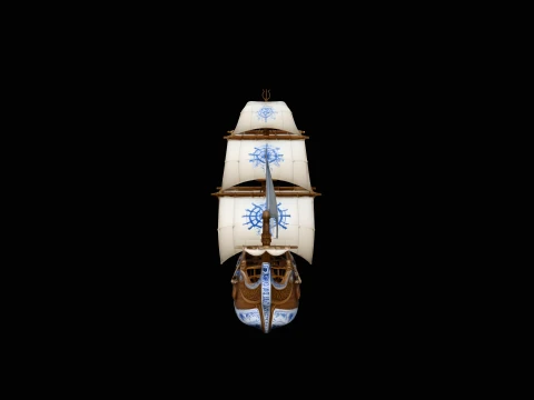 Porcelain Sailing Ship Model Design 2 - 3D Print Model 3D Baskı Modeli