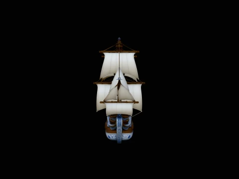 Porcelain Sailing Ship Model Design 3 - 3D Print Model 3D Baskı Modeli