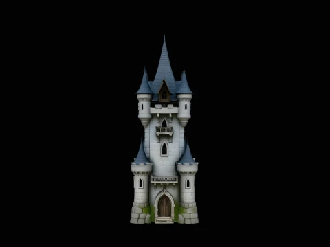 Tall Fairytale Castle Tower Model Design 3 - 3D Print Model 3D Baskı Modeli