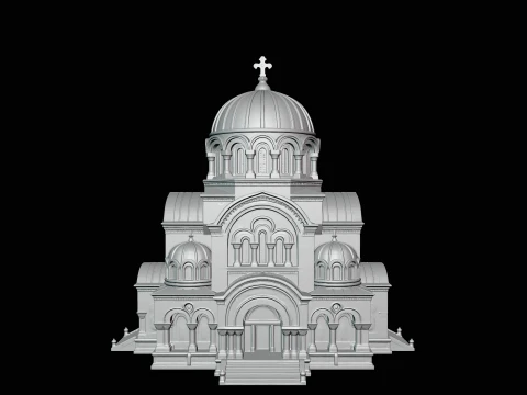 Domed Cathedral Model Design 3 - 3D Print Model 3D Print Model