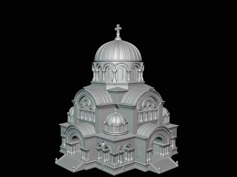 Domed Cathedral Model Design 3 - 3D Print Model 3D Print Model