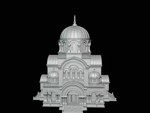 Domed Cathedral Model Design 3 - 3D Print Model 3D Print Model