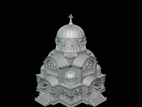 Domed Cathedral Model Design 3 - 3D Print Model 3D Print Model
