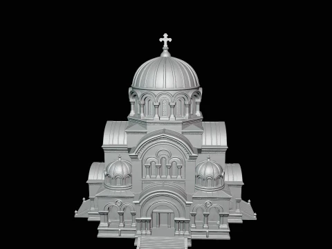 Domed Cathedral Model Design 3 - 3D Print Model 3D Print Model