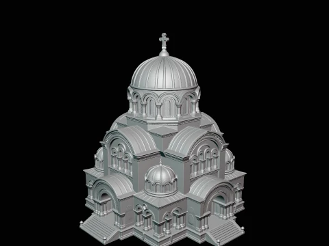 Domed Cathedral Model Design 3 - 3D Print Model 3D Print Model