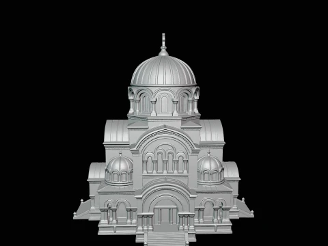 Domed Cathedral Model Design 3 - 3D Print Model 3D Print Model