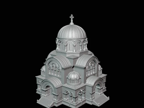 Domed Cathedral Model Design 3 - 3D Print Model 3D Print Model