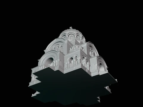 Domed Cathedral Model Design 3 - 3D Print Model 3D Print Model