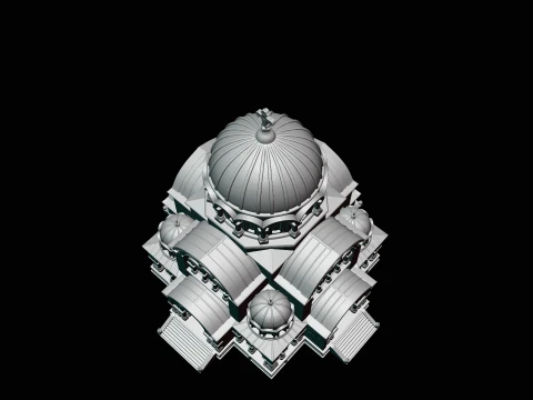 Domed Cathedral Model Design 3 - 3D Print Model 3D Print Model