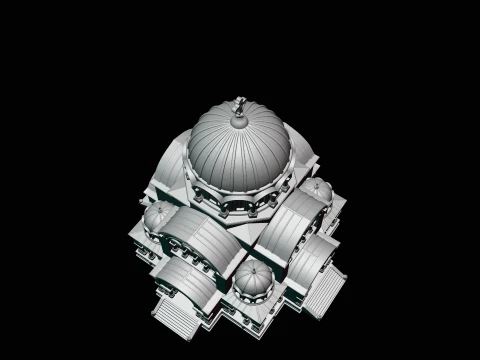 Domed Cathedral Model Design 3 - 3D Print Model 3D Print Model