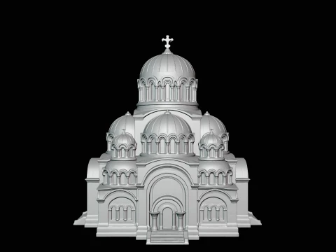 Domed Cathedral Model Design 4 - 3D Print Model 3D Print Model