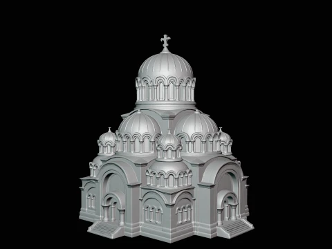 Domed Cathedral Model Design 4 - 3D Print Model 3D Print Model