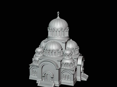 Domed Cathedral Model Design 4 - 3D Print Model 3D Print Model