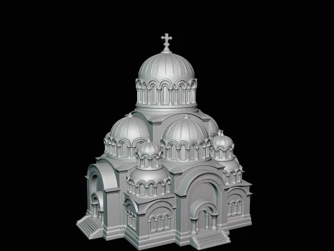 Domed Cathedral Model Design 4 - 3D Print Model 3D Print Model