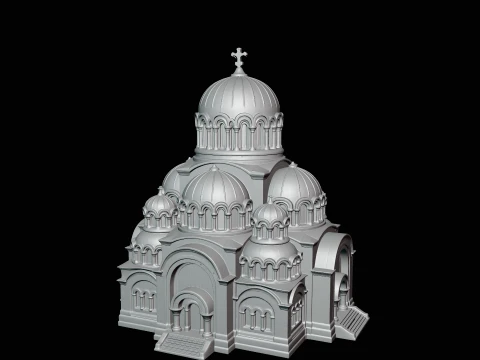 Domed Cathedral Model Design 4 - 3D Print Model 3D Print Model
