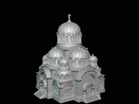Domed Cathedral Model Design 4 - 3D Print Model 3D Print Model