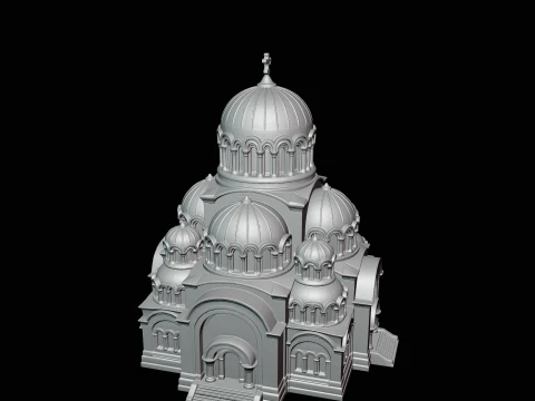 Domed Cathedral Model Design 4 - 3D Print Model 3D Print Model