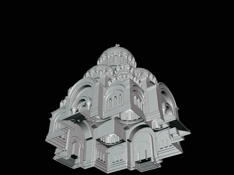 Domed Cathedral Model Design 4 - 3D Print Model 3D Print Model