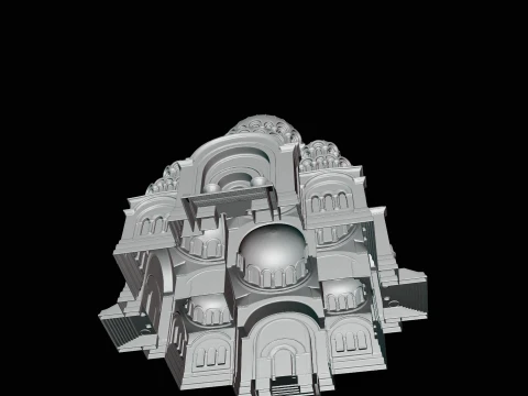 Domed Cathedral Model Design 4 - 3D Print Model 3D Print Model