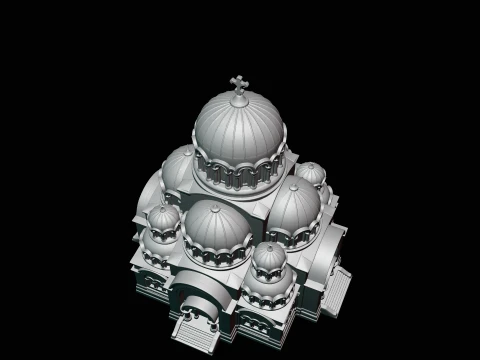Domed Cathedral Model Design 4 - 3D Print Model 3D Print Model