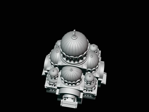Domed Cathedral Model Design 4 - 3D Print Model 3D Print Model