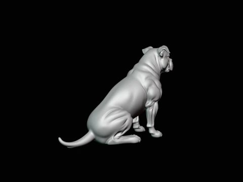 Sitting Boxer Dog Statue Design 4 - 3D Print Model 3D Print Model