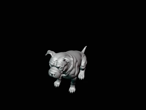 Sitting Boxer Dog Statue Design 4 - 3D Print Model 3D Print Model