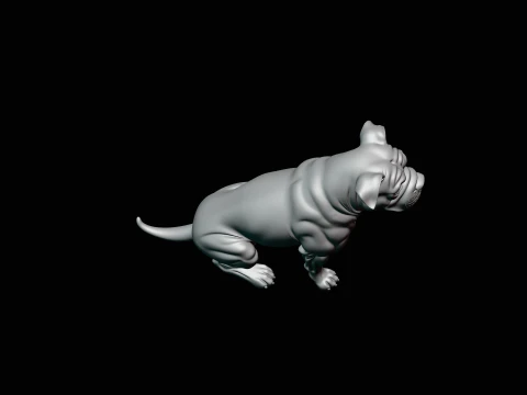 Sitting Boxer Dog Statue Design 4 - 3D Print Model 3D Print Model