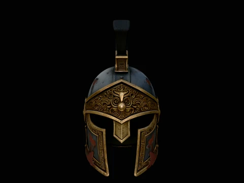 Crested Helmet Armor Bust Statue Design 7 - 3D Print Model 3D Druckmodell