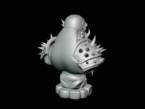 Braided Orc Warrior Bust Statue Design 1 - 3D Print Model 3D Print Model