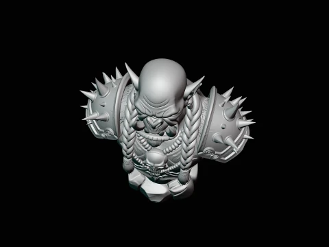Braided Orc Warrior Bust Statue Design 1 - 3D Print Model 3D Print Model
