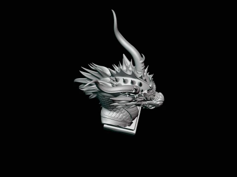 Crowned Dragon Bust Statue Design 1 - 3D Print Model 3D Print Model