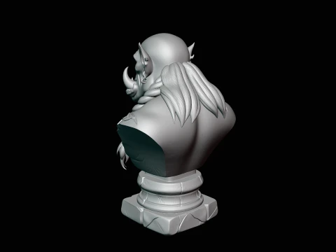 Braided Orc Warrior Bust Statue Design 7 - 3D Print Model 3D Print Model
