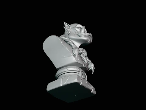 Braided Orc Warrior Bust Statue Design 7 - 3D Print Model 3D Print Model