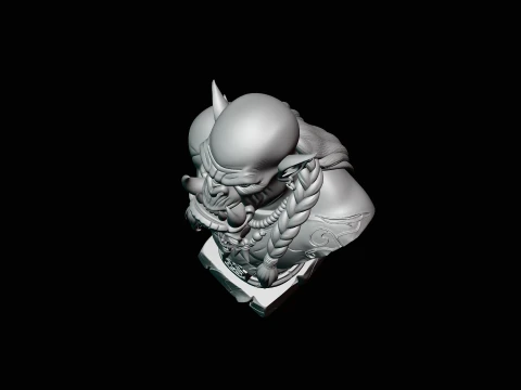 Braided Orc Warrior Bust Statue Design 7 - 3D Print Model 3D Print Model