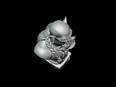 Braided Orc Warrior Bust Statue Design 7 - 3D Print Model 3D Print Model