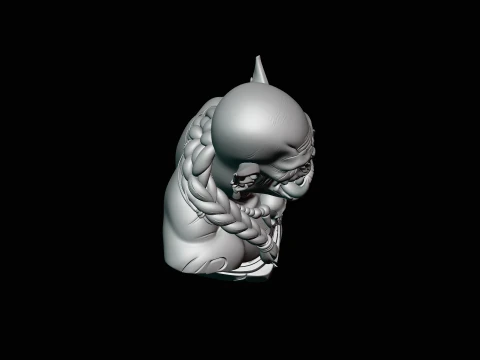 Braided Orc Warrior Bust Statue Design 8 - 3D Print Model 3D Print Model