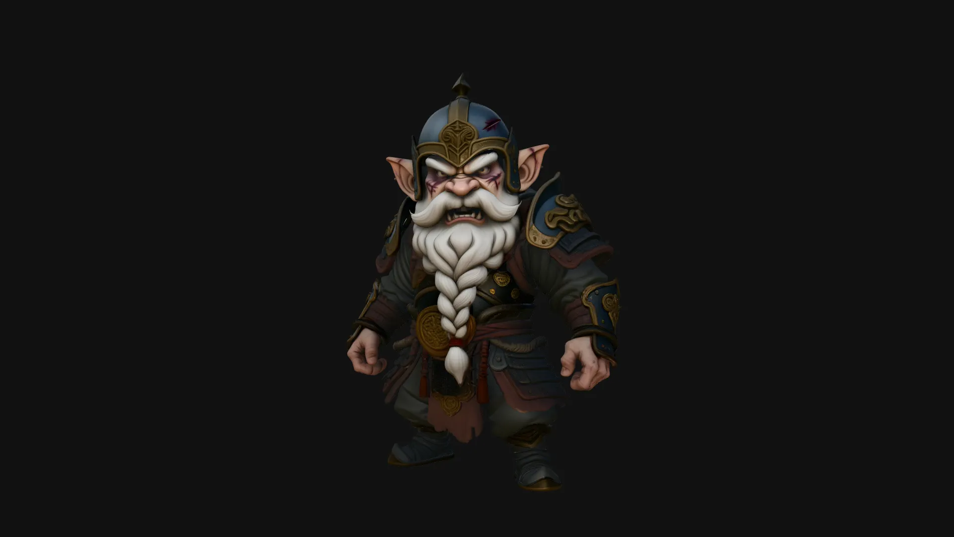 Dwarf Warrior Statue Design 1 - 3D Print Model 3D Print Model .c4d .max .obj .3ds .fbx .stl .blend