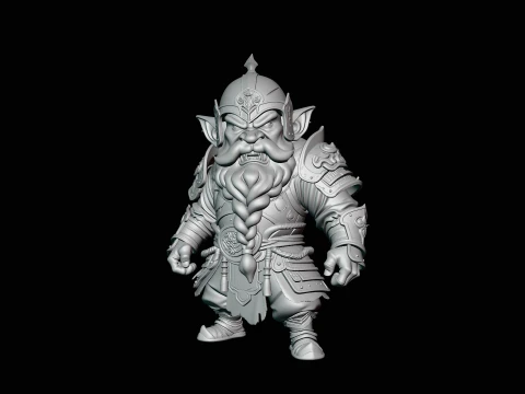 Dwarf Warrior Statue Design 1 - 3D Print Model 3D Print Model