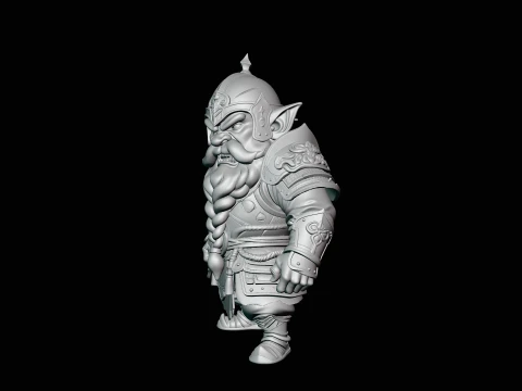 Dwarf Warrior Statue Design 1 - 3D Print Model 3D Print Model