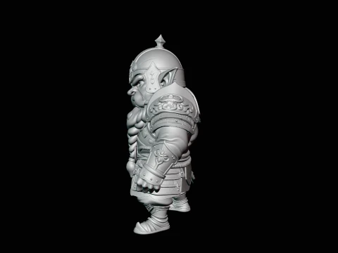 Dwarf Warrior Statue Design 1 - 3D Print Model 3D Print Model