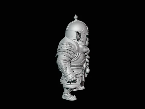 Dwarf Warrior Statue Design 1 - 3D Print Model 3D Print Model