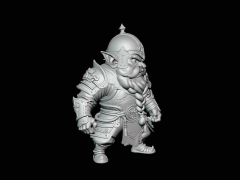Dwarf Warrior Statue Design 1 - 3D Print Model 3D Print Model