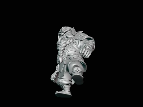 Dwarf Warrior Statue Design 1 - 3D Print Model 3D Print Model