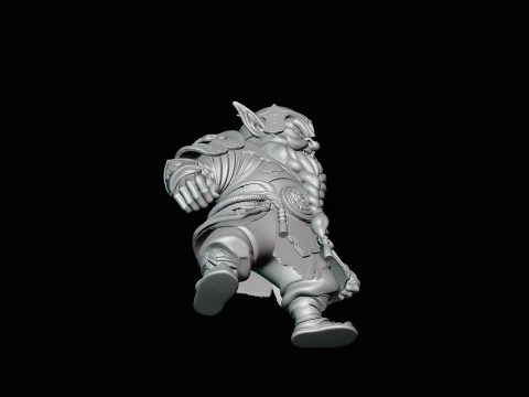 Dwarf Warrior Statue Design 1 - 3D Print Model 3D Print Model