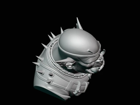 Eyepatch Orc Warlord Bust Statue Design 2 - 3D Print Model 3D Print Model