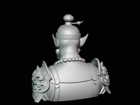 Bearded Immortal Warrior Bust Statue Design 1 - 3D Print Model 3D Print Model