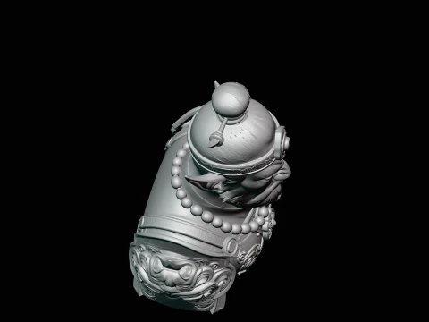 Bearded Immortal Warrior Bust Statue Design 1 - 3D Print Model 3D Print Model