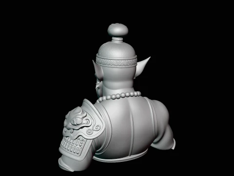 Bearded Immortal Warrior Bust Statue Design 2 - 3D Print Model 3D Print Model