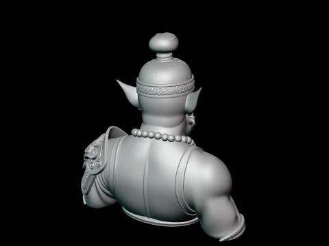 Bearded Immortal Warrior Bust Statue Design 2 - 3D Print Model 3D Print Model